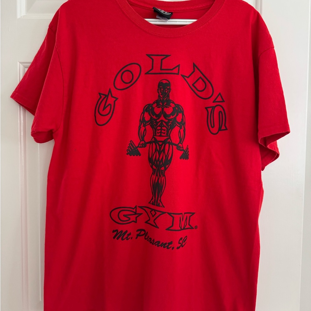 Gold's Gym Red Short Sleeve Logo Tee